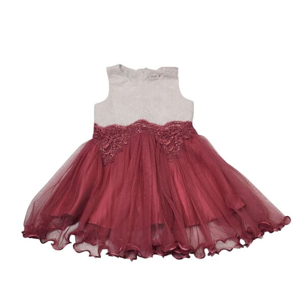 Beautees Girls Dress for Little Princess Fit Flare White/Pink Size 3T Pre-Own - Picture 1 of 12